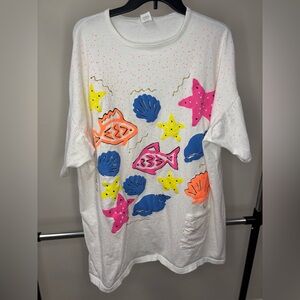 Pacific Connections Swimwear Cover Vintage 90s T-shirt One Size Fits All
